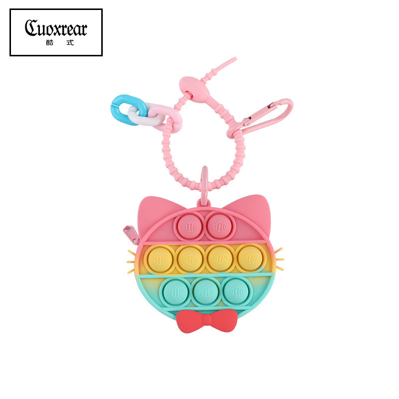 Wholesale Cute Unzipped Coin Purse Cartoon Silica gel Keychain